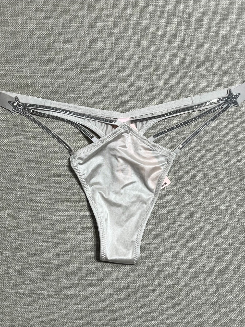 Victoria's Secret White Satin Star-Strap Thong